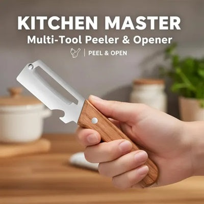 Multi-Functional Knife Peelers For Kitchen, Multi Functional Vegetable Peeler, 3 In 1 Multi Functional Wooden Handle Peeler And Bottle Opener